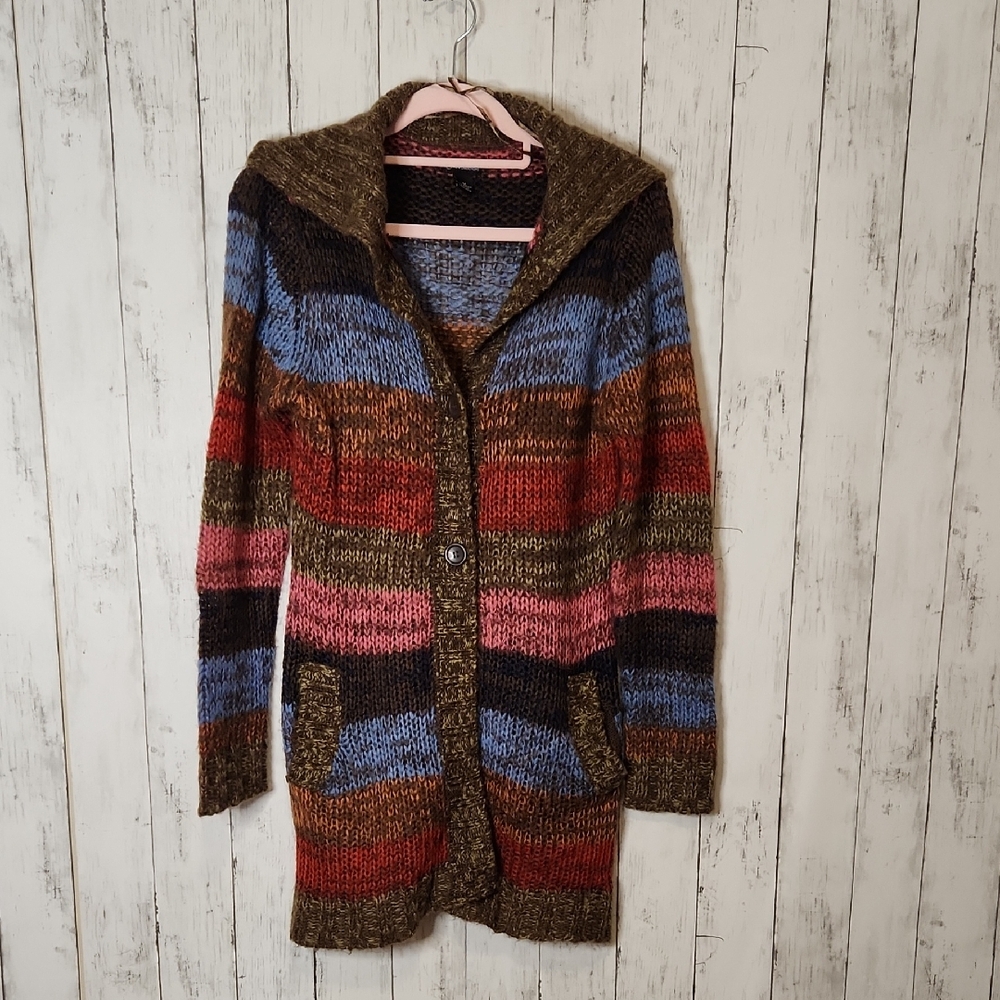 New Directions Multicolor Striped Cardigan